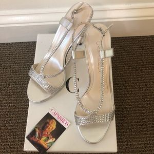 Silver metallic Caparros heel